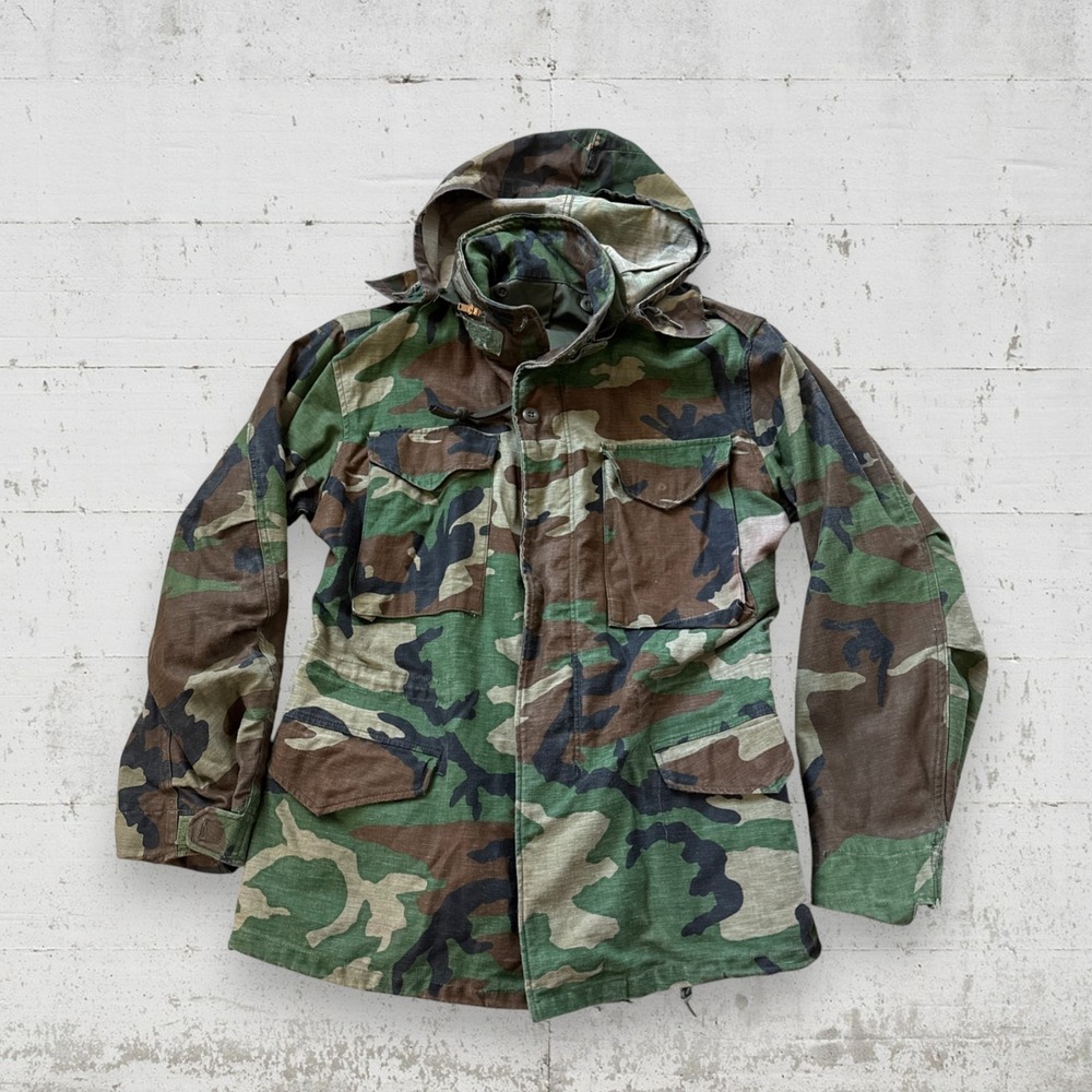 Vintage Alpha Industries Cold Weather Field Jacket Military‎ M65 Camo Small Reg